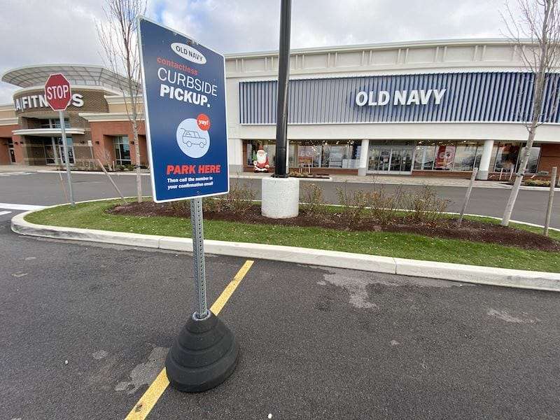 curbside services sign base